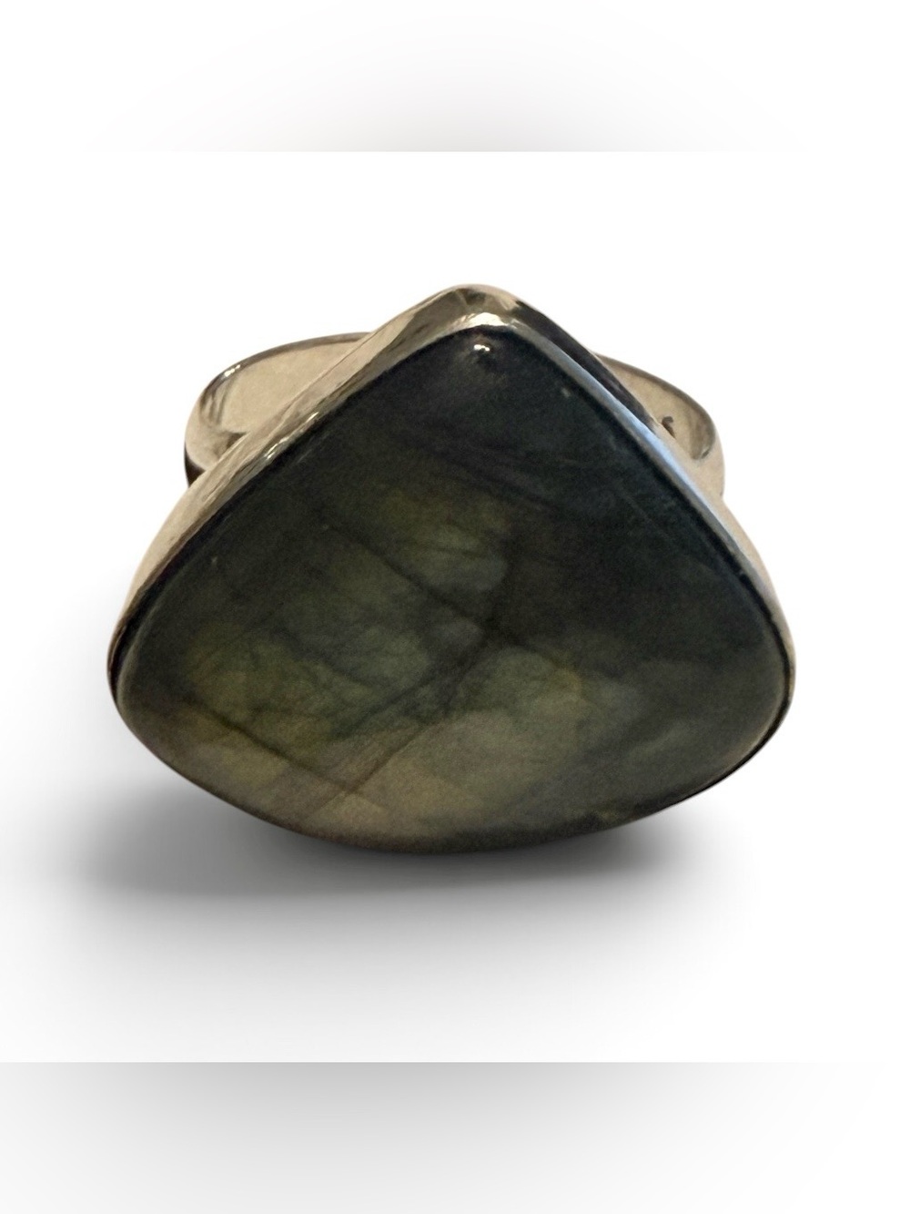 Y2K Firey Labradorite Sterling Silver Ring Bohemian Southwestern, New, Size 8.5
